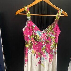 Floral Pink and Green Women's Dress